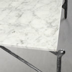Thaddeus Metal Square Horn Marble Coffee Table Hand-Forged Living Sofa Center Tea Table