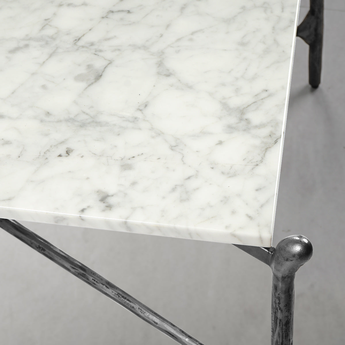 Thaddeus Metal Square Horn Marble Coffee Table Hand-Forged Living Sofa Center Tea Table