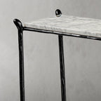 Thaddeus Metal Rectangle Horn Marble Console Table Hand-Forged Entryways Entrance Table