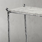 Thaddeus Metal Rectangle Horn Marble Console Table Hand-Forged Entryways Entrance Table