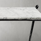 Thaddeus Metal Rectangle Horn Marble Console Table Hand-Forged Entryways Entrance Table