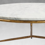 Thaddeus Metal Marble Round Coffee Table 3 Legs Hand-Forged Living Sofa Center Tea Table