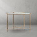 Thaddeus Metal Horn Semi-Circle Marble Console Table Hand-Forged Entryways Entrance Table