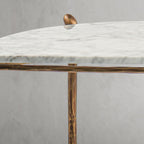 Thaddeus Metal Horn Semi-Circle Marble Console Table Hand-Forged Entryways Entrance Table