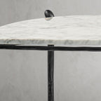 Thaddeus Metal Horn Semi-Circle Marble Console Table Hand-Forged Entryways Entrance Table