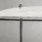 Thaddeus Metal Horn Semi-Circle Marble Console Table Hand-Forged Entryways Entrance Table