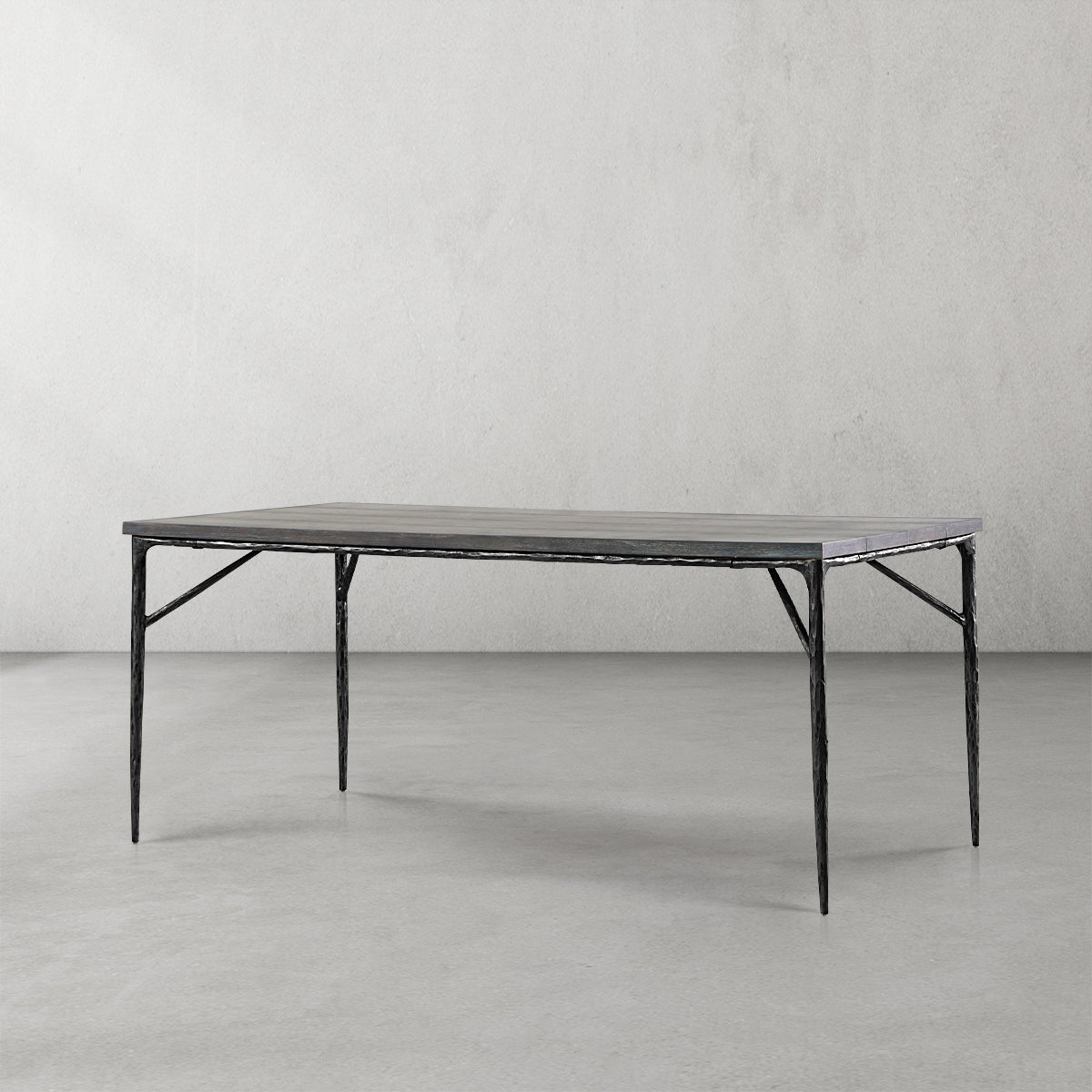 Thaddeus Metal Medieval Style Dining Table Hand-Forged Modern Kitchen Table