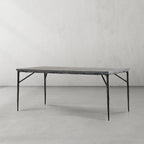 Thaddeus Metal Medieval Style Dining Table Hand-Forged Modern Kitchen Table