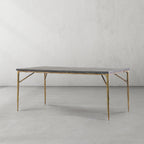 Thaddeus Metal Medieval Style Dining Table Hand-Forged Modern Kitchen Table