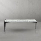 Thaddeus Metal Rectangle Horn Marble Coffee Table Hand-Forged Living Sofa Center Tea Tablefee Table