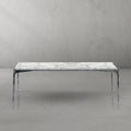 Thaddeus Metal Rectangle Horn Marble Coffee Table Hand-Forged Living Sofa Center Tea Tablefee Table