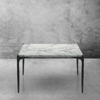 Thaddeus Metal Rectangle Horn Marble Coffee Table Hand-Forged Living Sofa Center Tea Tablefee Table