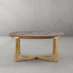 Tadeusz Round Elm Wood Tea Table