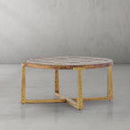Tadeusz Round Elm Wood Tea Table