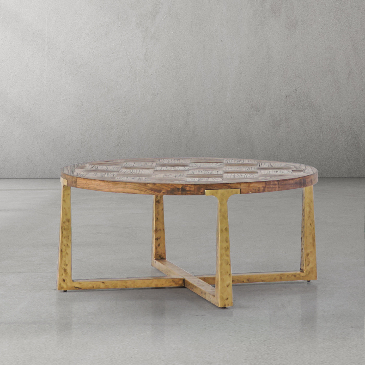 Tadeusz Round Elm Wood Tea Table
