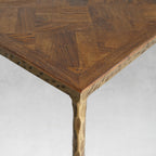 Thaddeus Metal Metal Frame Elm Wood Console Table Hand-Forged Entryways Entrance Table