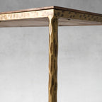 Thaddeus Metal Metal Frame Elm Wood Console Table Hand-Forged Entryways Entrance Table