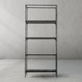 Thaddeus Metal White Marble Shelving Hand-Forged Shelving Units Storage Shelves