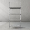 Thaddeus Metal White Marble Shelving Hand-Forged Shelving Units Storage Shelves