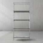Thaddeus Metal White Marble Shelving Hand-Forged Shelving Units Storage Shelves