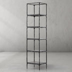 Thaddeus Metal Wooden Shelving Hand-Forged Shelving Units Storage Shelves
