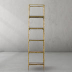 Thaddeus Metal Wooden Shelving Hand-Forged Shelving Units Storage Shelves