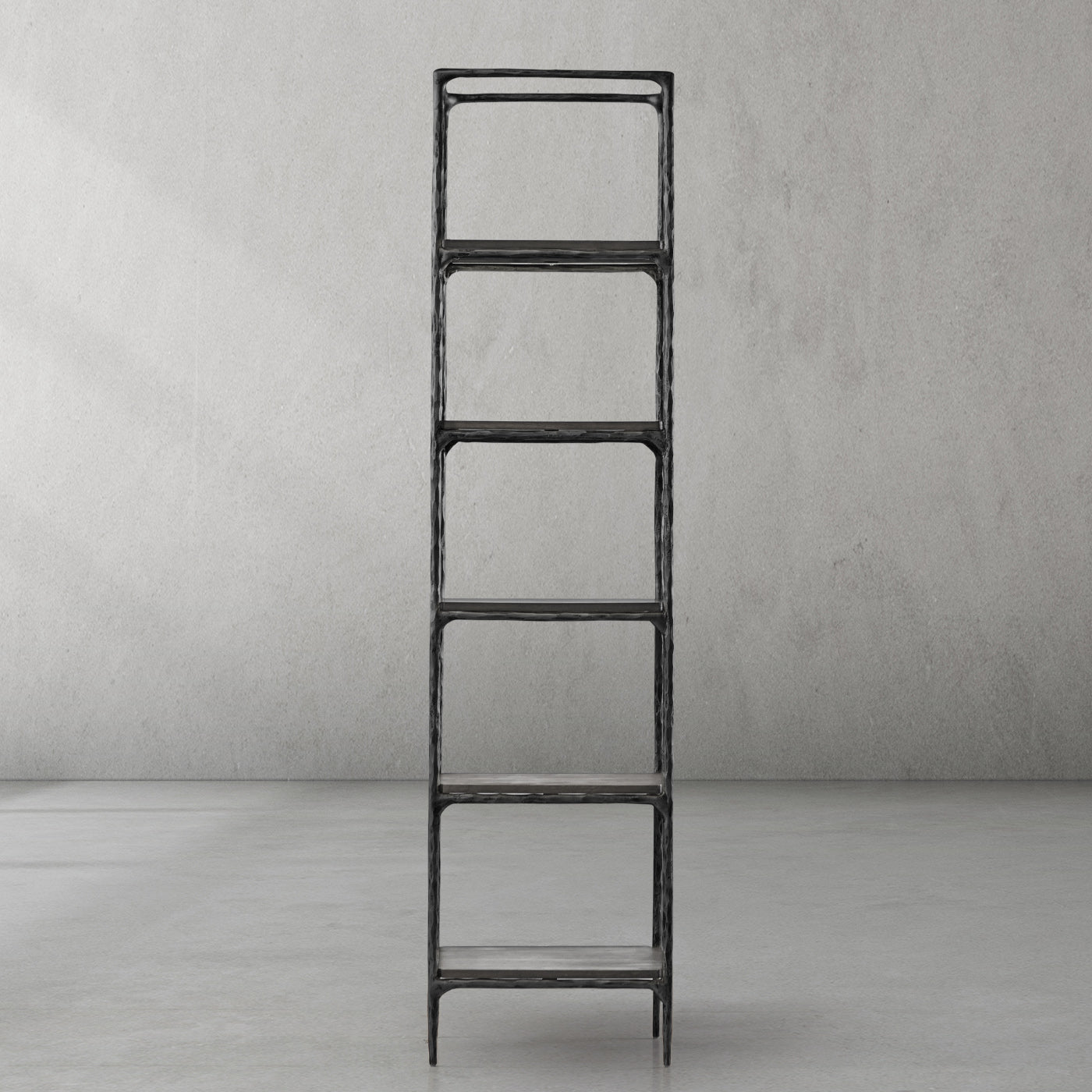 Thaddeus Metal Wooden Shelving Hand-Forged Shelving Units Storage Shelves