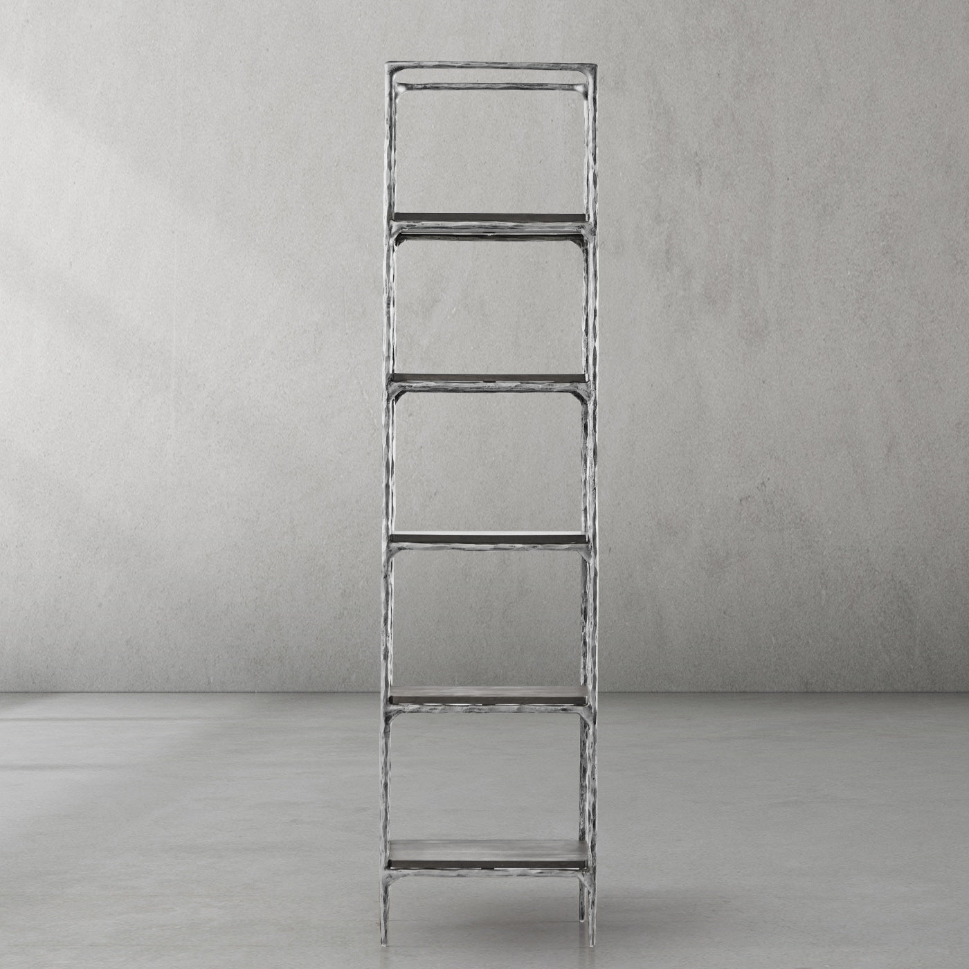 Thaddeus Metal Wooden Shelving Hand-Forged Shelving Units Storage Shelves