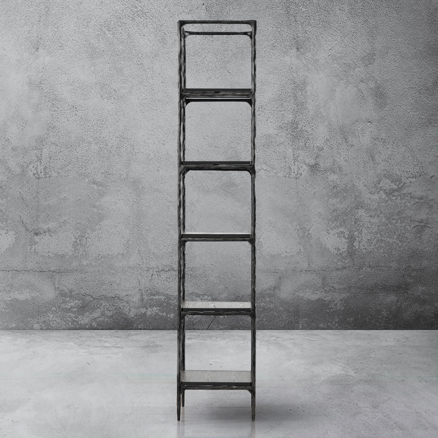 Thaddeus Metal Wooden Shelving Hand-Forged Shelving Units Storage Shelves