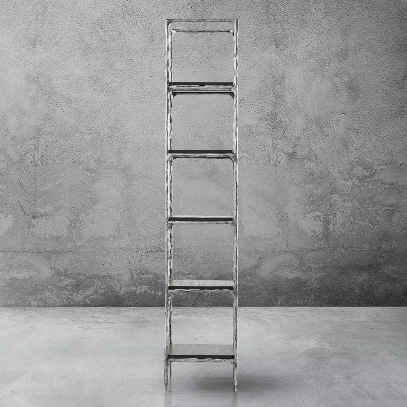 Thaddeus Metal Wooden Shelving Hand-Forged Shelving Units Storage Shelves