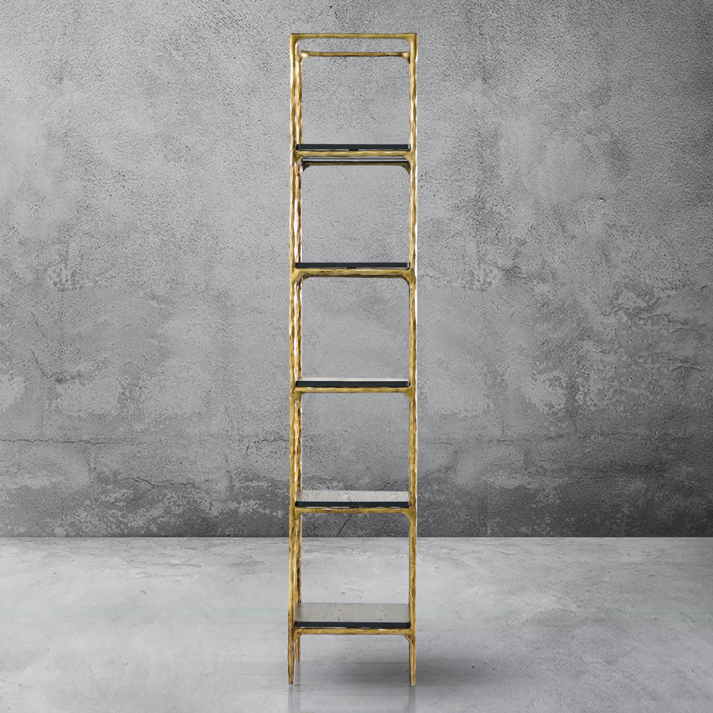 Thaddeus Metal Wooden Shelving Hand-Forged Shelving Units Storage Shelves