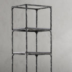 Thaddeus Metal Wooden Shelving Hand-Forged Shelving Units Storage Shelves
