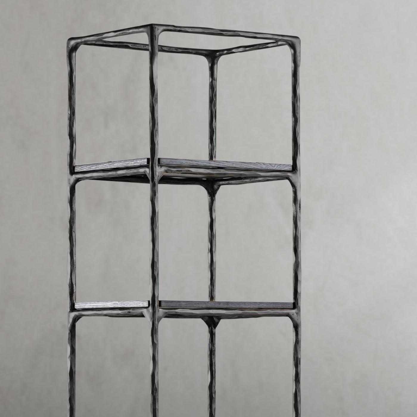 Thaddeus Metal Wooden Shelving Hand-Forged Shelving Units Storage Shelves