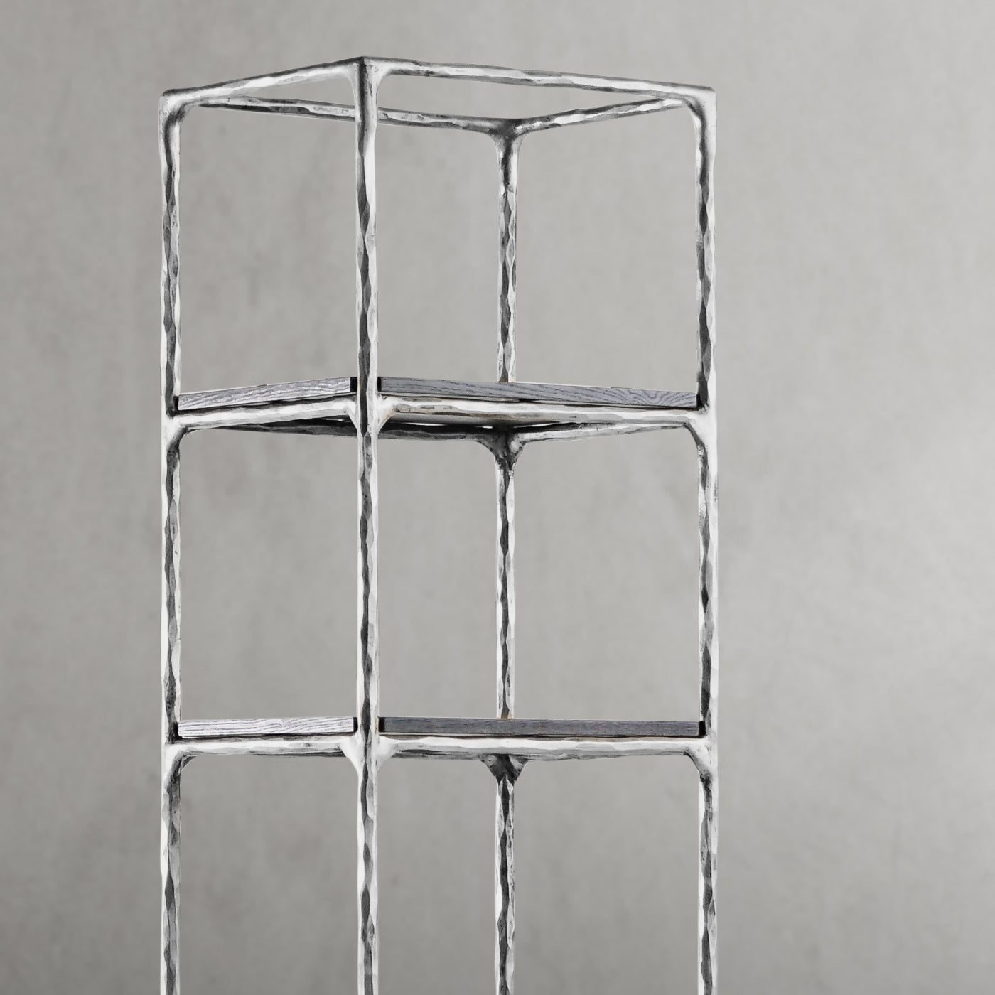 Thaddeus Metal Wooden Shelving Hand-Forged Shelving Units Storage Shelves