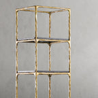Thaddeus Metal Wooden Shelving Hand-Forged Shelving Units Storage Shelves