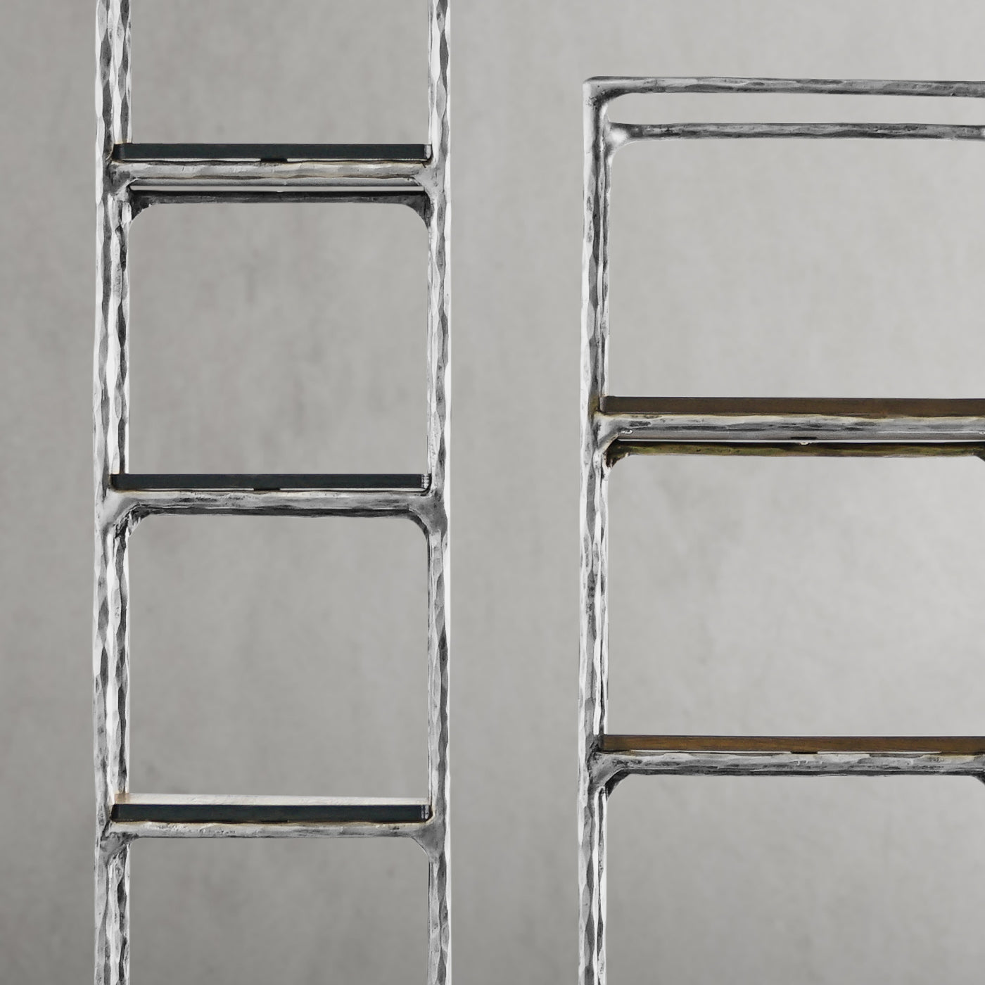 Thaddeus Metal Wooden Shelving Hand-Forged Shelving Units Storage Shelves