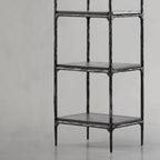 Thaddeus Metal Wooden Shelving Hand-Forged Shelving Units Storage Shelves