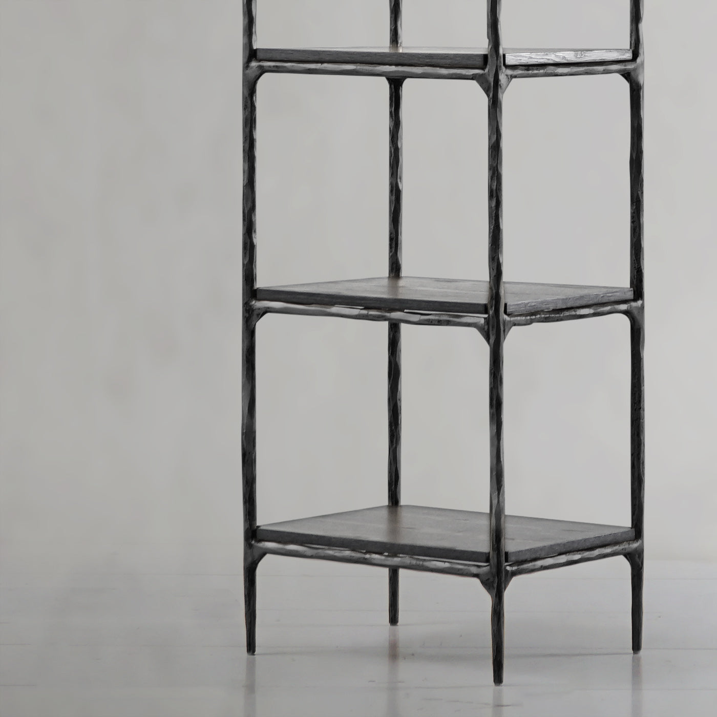 Thaddeus Metal Wooden Shelving Hand-Forged Shelving Units Storage Shelves