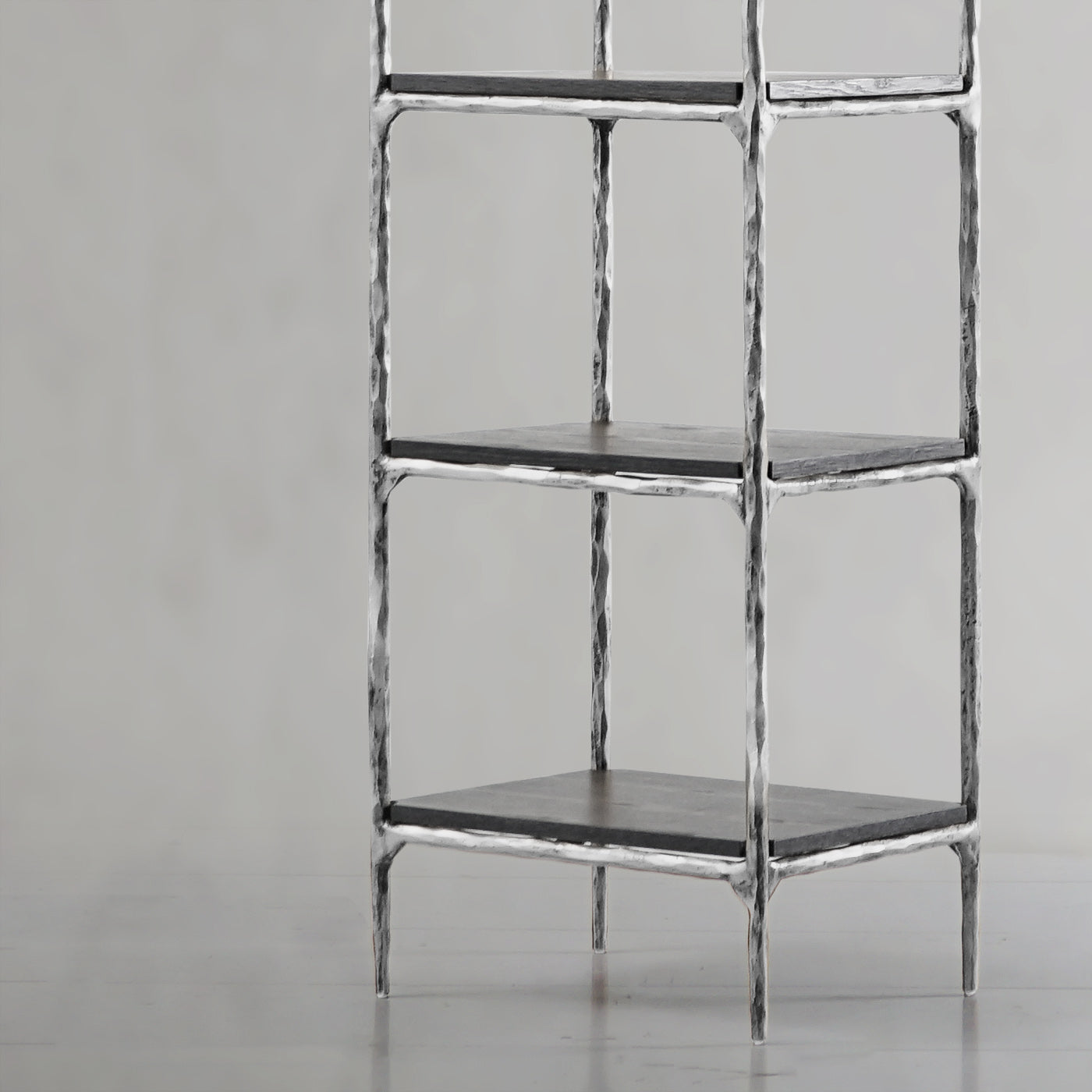Thaddeus Metal Wooden Shelving Hand-Forged Shelving Units Storage Shelves