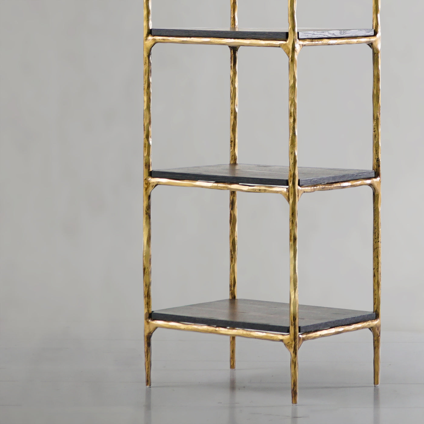 Thaddeus Metal Wooden Shelving Hand-Forged Shelving Units Storage Shelves