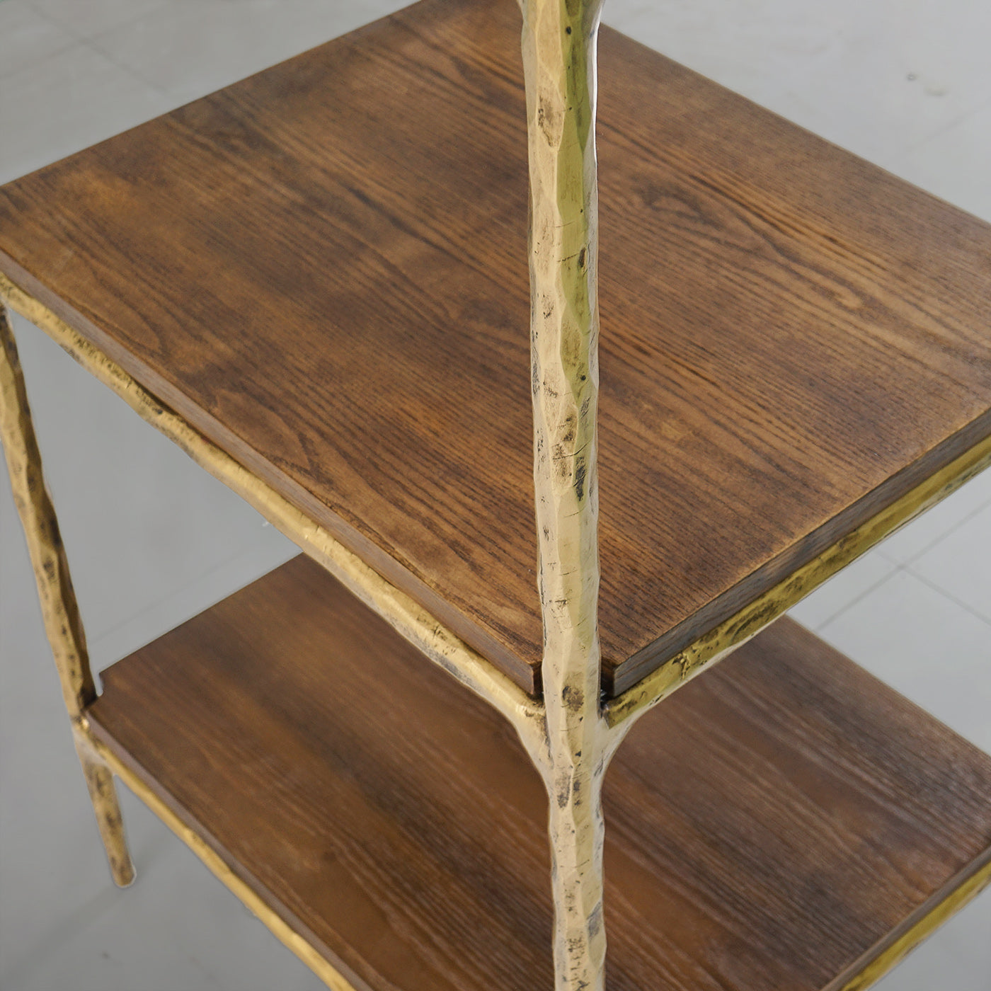 Thaddeus Metal Wooden Shelving Hand-Forged Shelving Units Storage Shelves