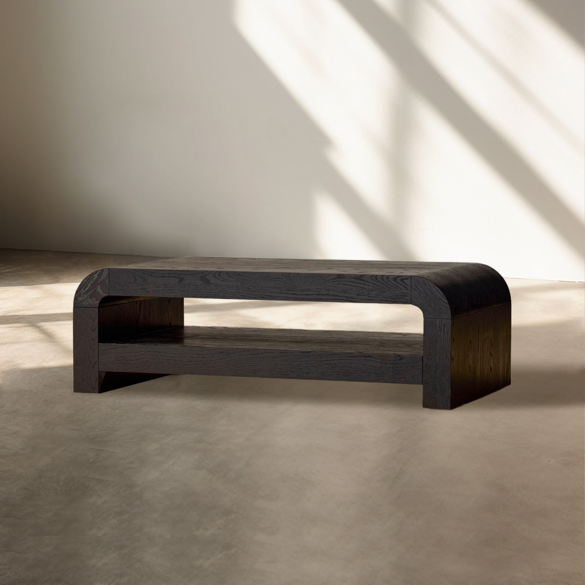 Pierre Wood Coffee Table Sofa Center Tea Table in Oak Veneer with Mid-Century Modern Style