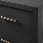 Bodhi Tall Nightstand with Solid White Oak Wood Nightside Table Bedside Two-Drawer Cabinet Rustic Style