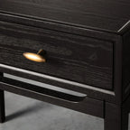 Brock Nightstand with Solid Ash Wood Bedside Nightside Table 2-Drawer Cabinet Mid-Century Modern Style