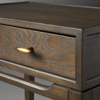 Brock Nightstand with Solid Ash Wood Bedside Nightside Table 2-Drawer Cabinet Mid-Century Modern Style