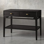 Brock Nightstand with Solid Ash Wood Bedside Nightside Table 2-Drawer Cabinet Mid-Century Modern Style
