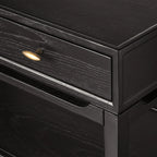 Brock Nightstand with Solid Ash Wood Bedside Nightside Table 2-Drawer Cabinet Mid-Century Modern Style