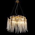 31.5 Inch Clear Glass Suspended Chandelier Gold Tree Branch Chandelier