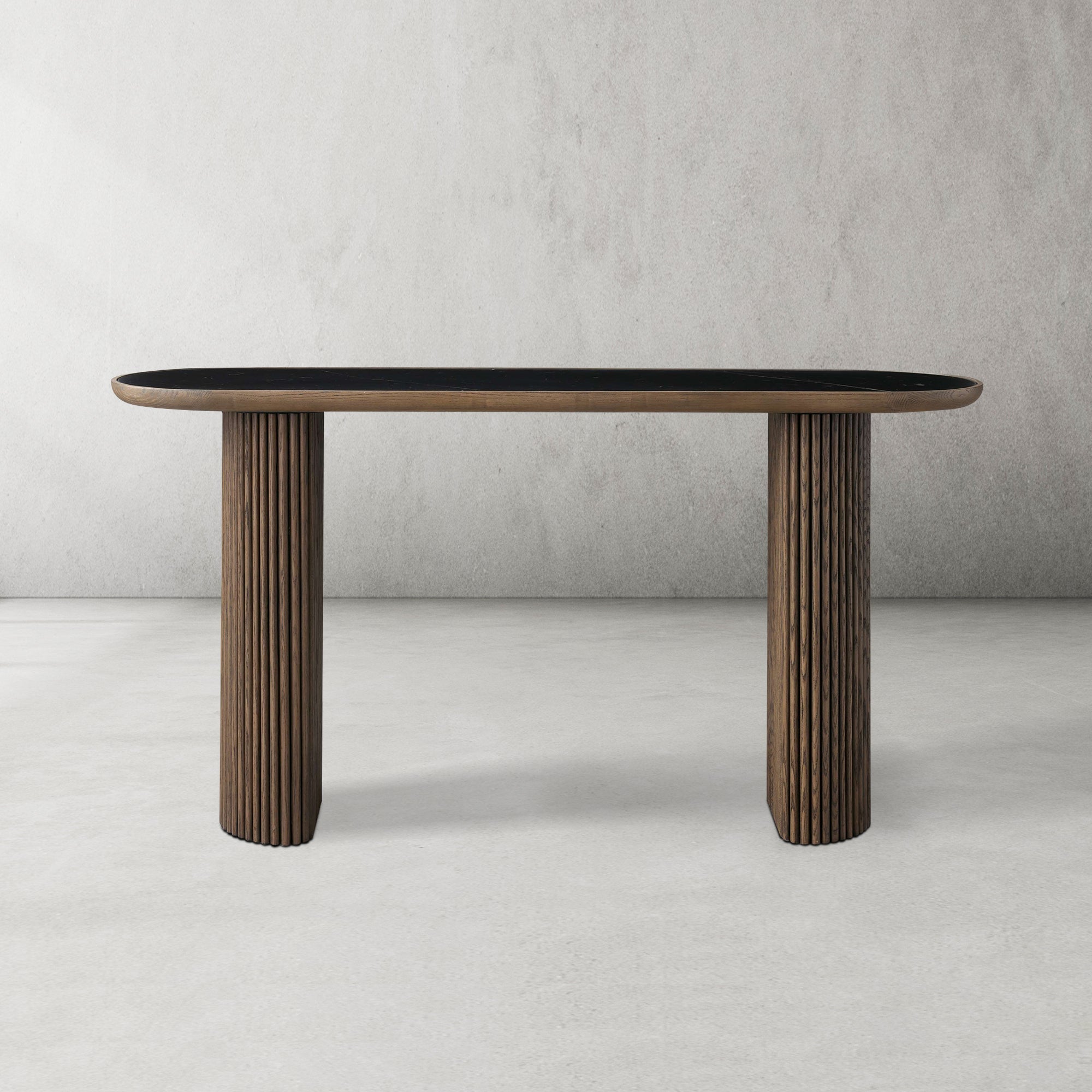 Aster Solid Oak Entryway Console Table Hallway Entrance Table Modern Style