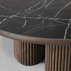 Aster Wood Oak Round Coffee Table Contemporary Sofa Center Tea Table